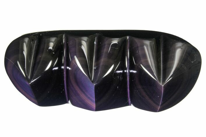 Polished Rainbow Obsidian Triple Heart - Mexico #362228